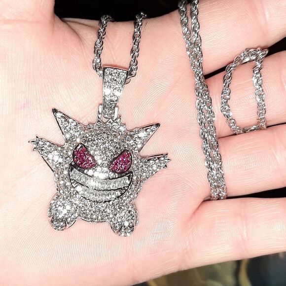 NWT Pokemon Gengar rhinestone Betsey Johnson necklace - Picture 1 of 8